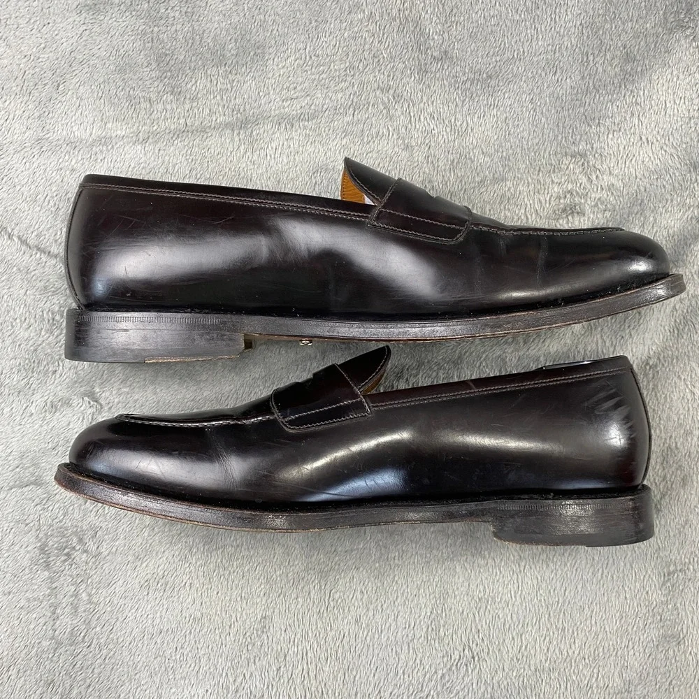 Brooks Brothers Penny Loafers Mens 10.5 Golden Fleece Burgundy Leather Italy